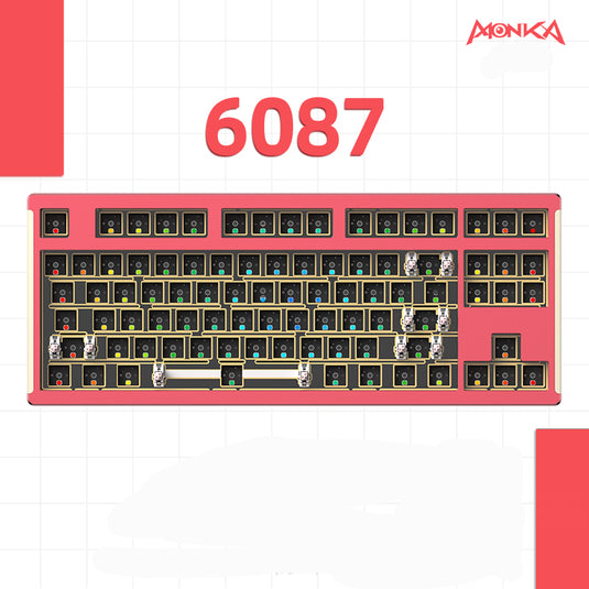 Monka 6087 Gasket Aluminum Mechanical Keyboard - Barebone Kit
